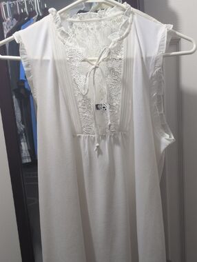 Express White Lace-Front Sleeveless Chemise